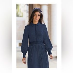 Malka Majesty Chaya Navy Lace Gown Long Sleeve Never worn